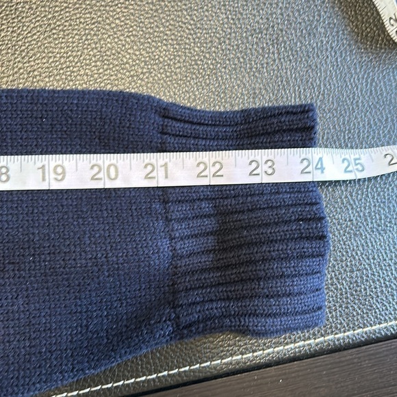 Lauren Ralph Lauren Womens Full Zip Navy Blue Shoulder Patch Knit Sweater Sz 2X - Picture 12 of 13